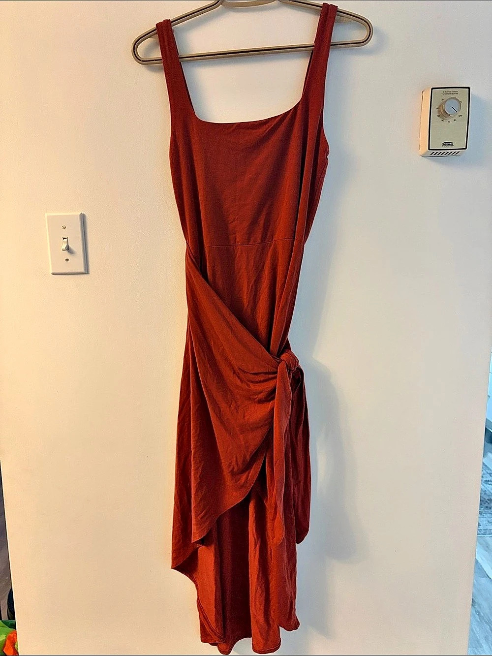Wilfred Draped Maxi Dress in Orange, Size Medium